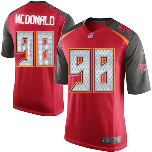 Men's Game Clinton McDonald Nike Jersey Red Home - #98 NFL Tampa Bay Buccaneers